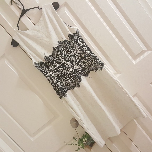 Joseph Ribkoff Black White Sleeveless Dress - Picture 8 of 8